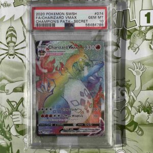 2020 Pokemon SWSH Champion's Path Secret #074 Charizard Vmax FA PSA 10